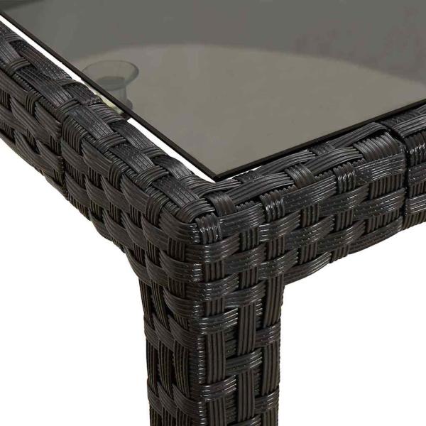 Gartentisch Schwarz 190x90x75 cm Poly-Rattan