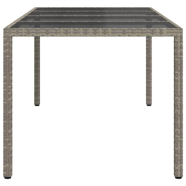 Gartentisch Grau 190x90x75 cm Poly-Rattan