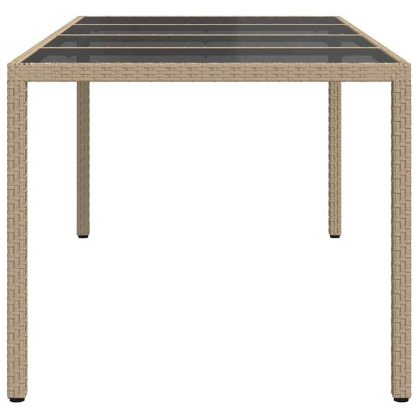 Gartentisch Beige 190x90x75 cm Poly-Rattan