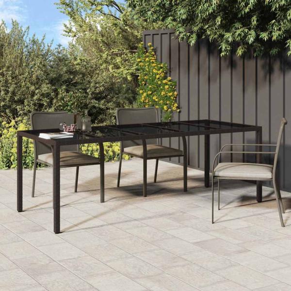 ARDEBO.de - Gartentisch Braun 250x100x75 cm Poly-Rattan
