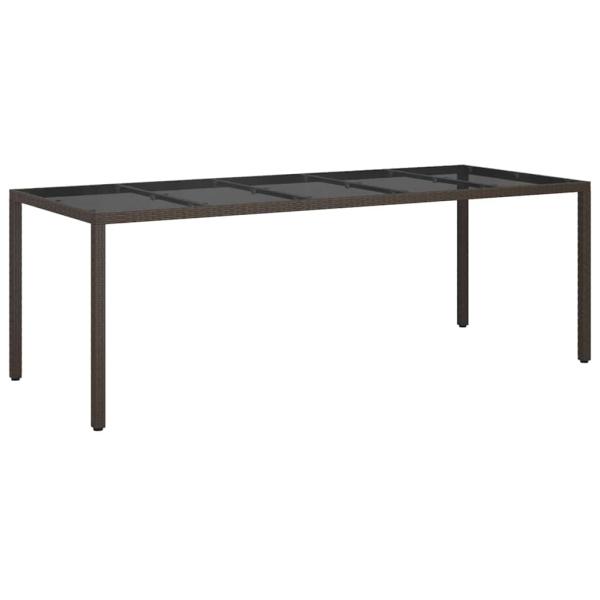Gartentisch Braun 250x100x75 cm Poly-Rattan