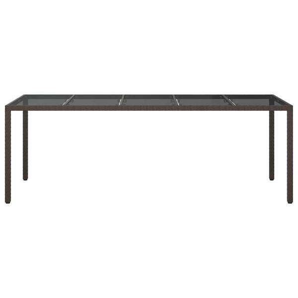 Gartentisch Braun 250x100x75 cm Poly-Rattan