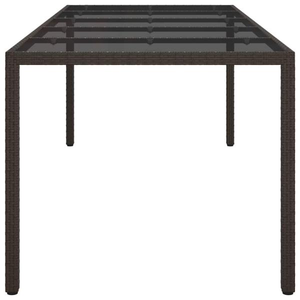 Gartentisch Braun 250x100x75 cm Poly-Rattan