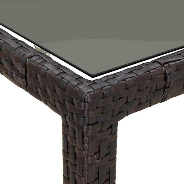 Gartentisch Braun 250x100x75 cm Poly-Rattan