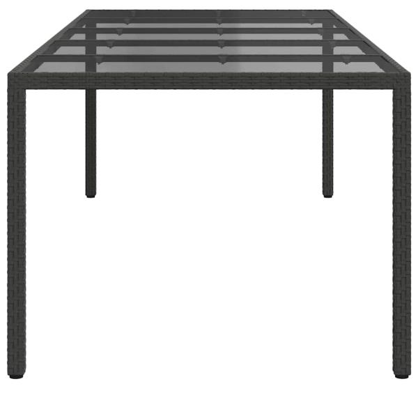 Gartenspeisetisch Schwarz 250x100x75 cm Poly Rattan