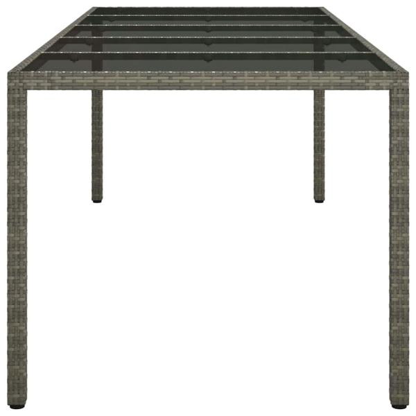 Gartentisch Grau 250x100x75 cm Poly-Rattan