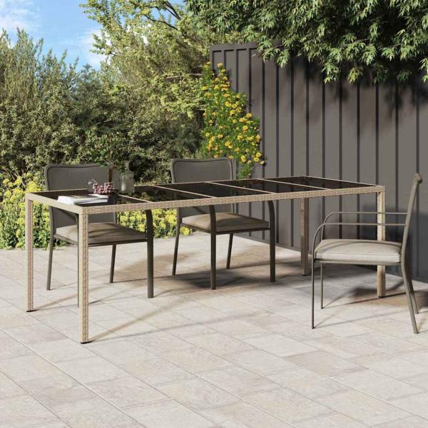 ARDEBO.de - Gartentisch Beige 250x100x75 cm Polyrattan