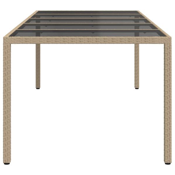 Gartentisch Beige 250x100x75 cm Polyrattan