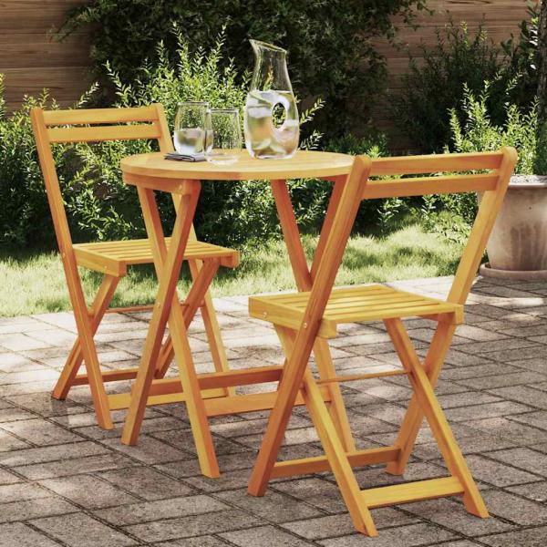 ARDEBO.de - 3-teiliges Faltbares Bistro Set Massivholz Akazie