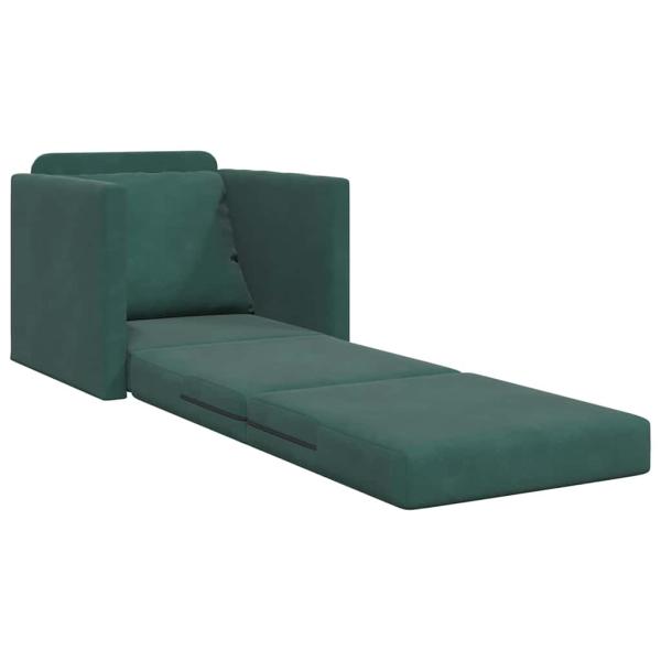 Sofa-Bett 2-in-1 Dunkelgrün 74x77x81 cm Samt