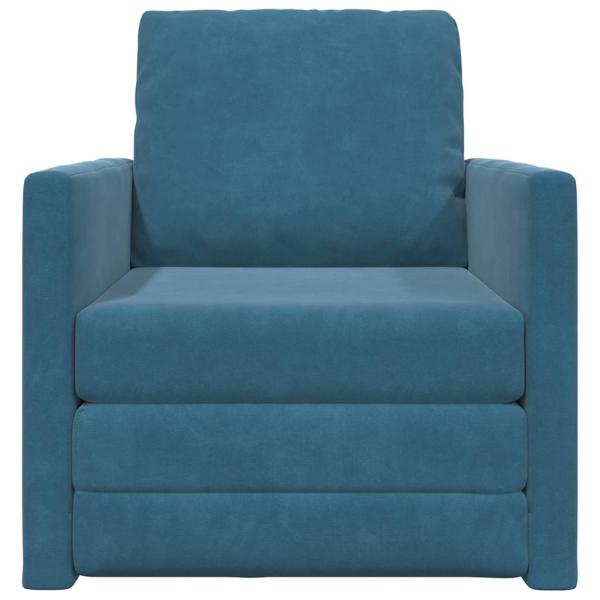 Fußboden Sofa Bett 2-in-1 Blau 74x77x81 cm Velours