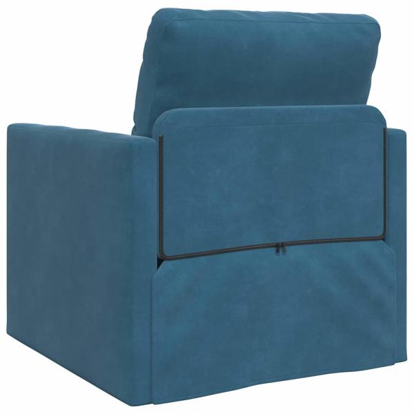 Fußboden Sofa Bett 2-in-1 Blau 74x77x81 cm Velours