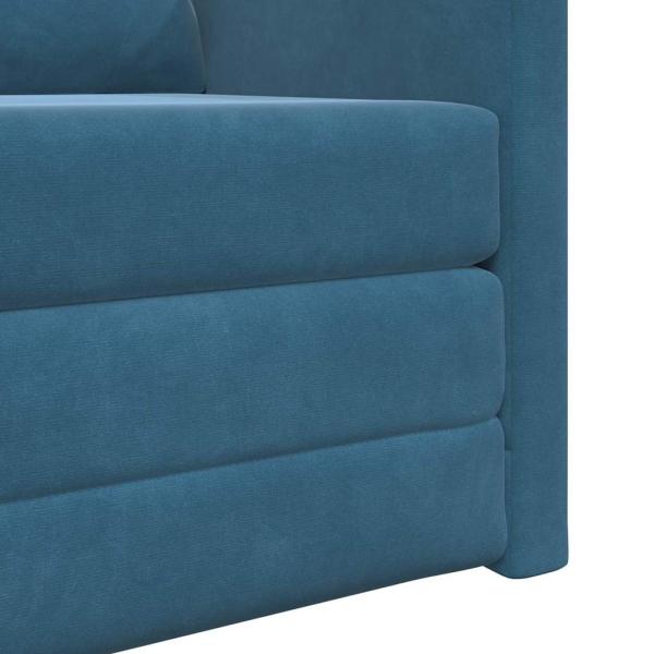 Fußboden Sofa Bett 2-in-1 Blau 74x77x81 cm Velours