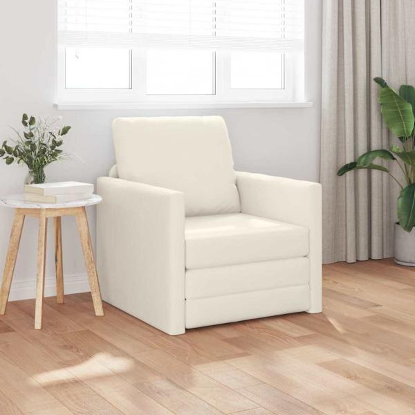 ARDEBO.de - Boden Sofa Bett 2-in-1 Creme 74x77x81 cm Samt