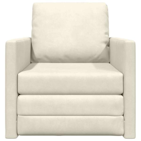 Boden Sofa Bett 2-in-1 Creme 74x77x81 cm Samt
