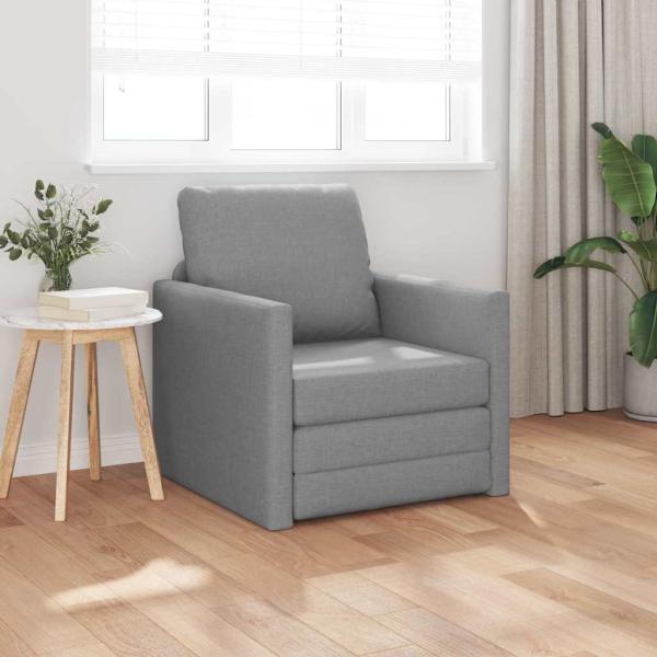 ARDEBO.de - Boden-Sofa-Bett 2-in-1 Hellgrau 74x77x81 cm Stoff