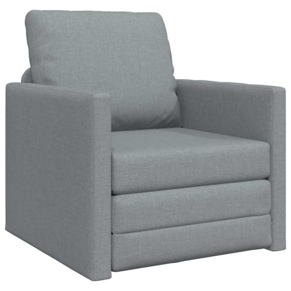 Boden-Sofa-Bett 2-in-1 Hellgrau 74x77x81 cm Stoff