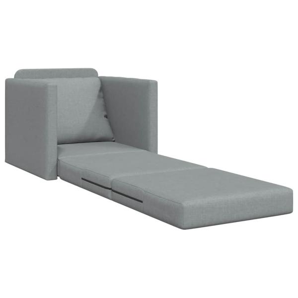 Boden-Sofa-Bett 2-in-1 Hellgrau 74x77x81 cm Stoff