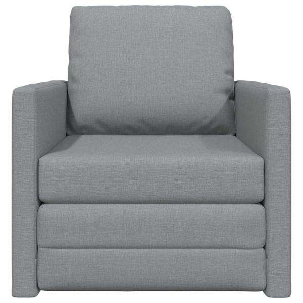Boden-Sofa-Bett 2-in-1 Hellgrau 74x77x81 cm Stoff
