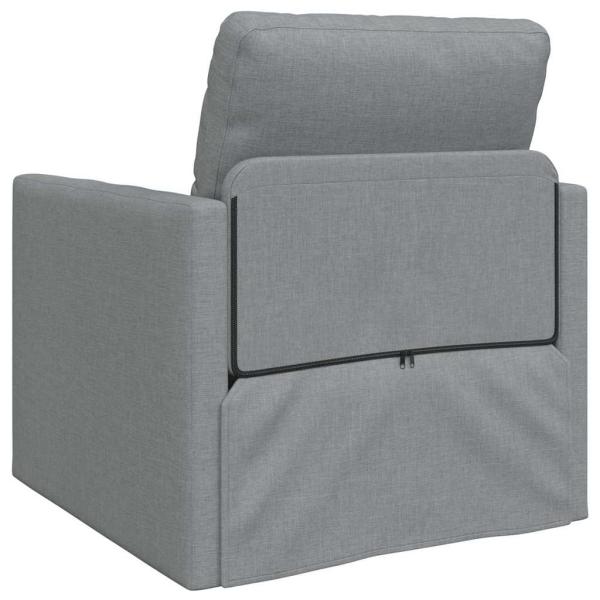 Boden-Sofa-Bett 2-in-1 Hellgrau 74x77x81 cm Stoff