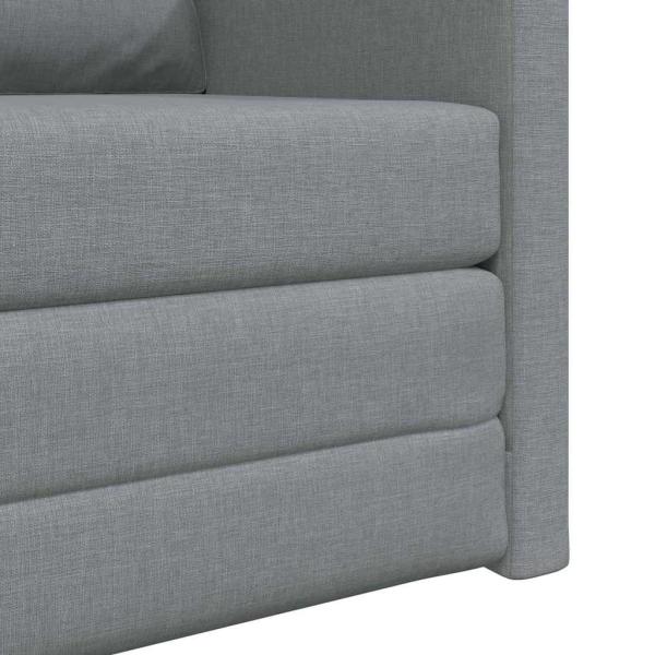 Boden-Sofa-Bett 2-in-1 Hellgrau 74x77x81 cm Stoff
