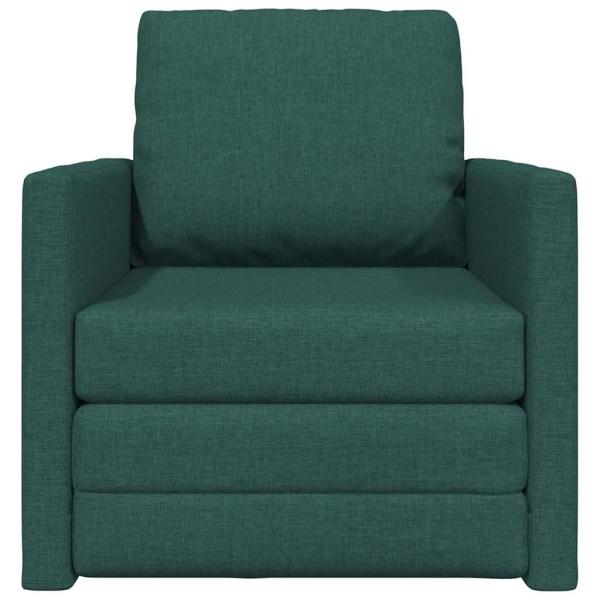 Fußsofa-Bett 2-in-1 Dunkelgrün 74x77x81 cm Stoff