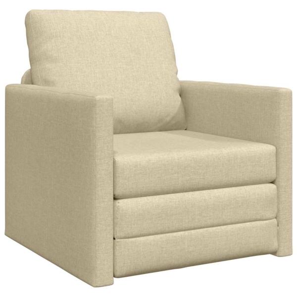 Boden-Sofa-Bett 2-in-1 Creme 74x77x81 cm Stoff
