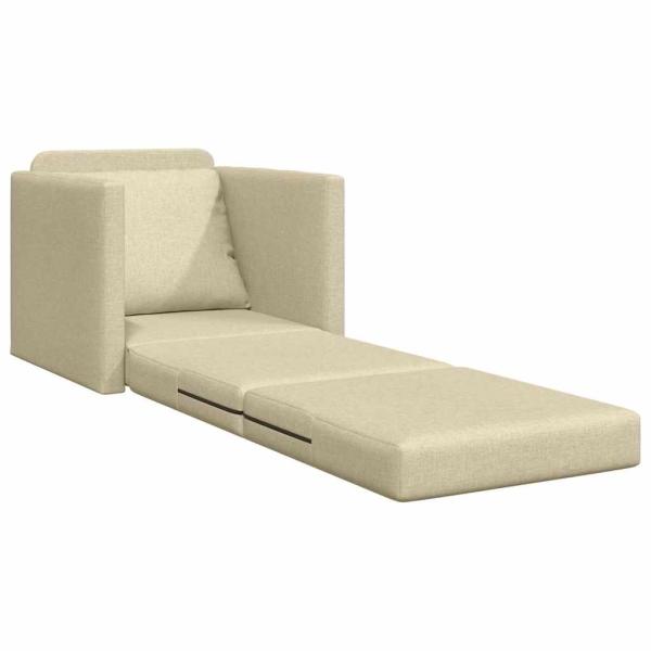 Boden-Sofa-Bett 2-in-1 Creme 74x77x81 cm Stoff