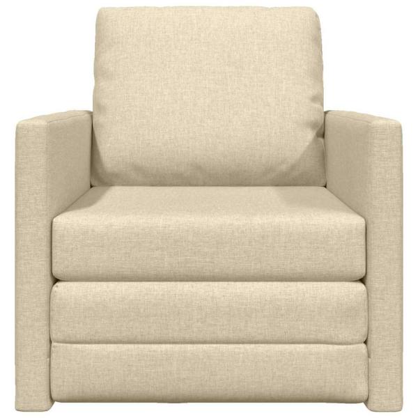 Boden-Sofa-Bett 2-in-1 Creme 74x77x81 cm Stoff