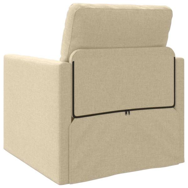 Boden-Sofa-Bett 2-in-1 Creme 74x77x81 cm Stoff