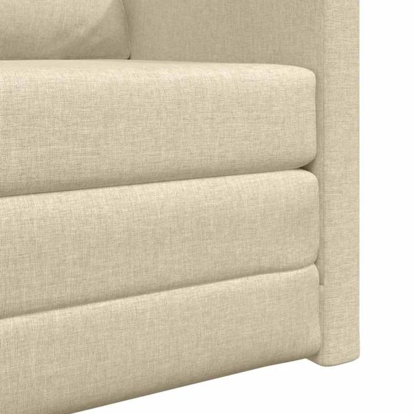 Boden-Sofa-Bett 2-in-1 Creme 74x77x81 cm Stoff