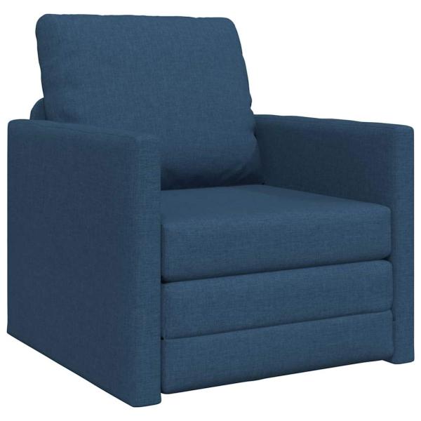 Fußsofa-Bett 2-in-1 Blau 74x77x81 cm Stoff