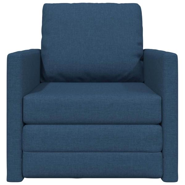 Fußsofa-Bett 2-in-1 Blau 74x77x81 cm Stoff