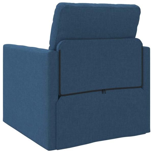 Fußsofa-Bett 2-in-1 Blau 74x77x81 cm Stoff