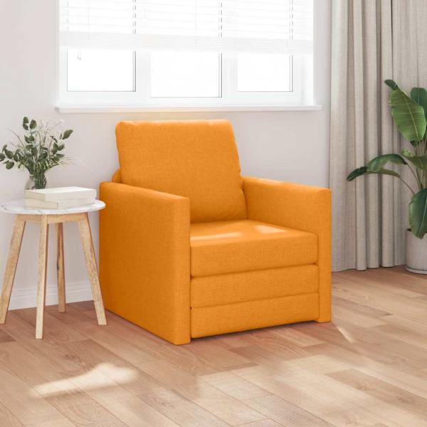 ARDEBO.de - Boden-Sofa-Bett 2-in-1 Dunkelgelb 74x77x81 cm Stoff