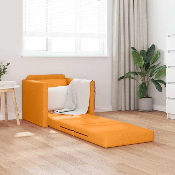 Boden-Sofa-Bett 2-in-1 Dunkelgelb 74x77x81 cm Stoff