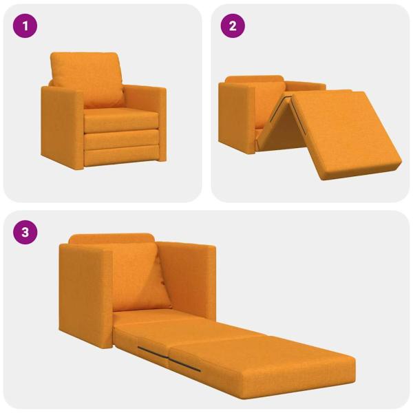 Boden-Sofa-Bett 2-in-1 Dunkelgelb 74x77x81 cm Stoff