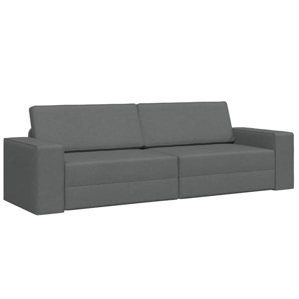 Boden-Sofa-Bett 2-in-1 Dunkelgrau 245x150x60.5 cm Stoff