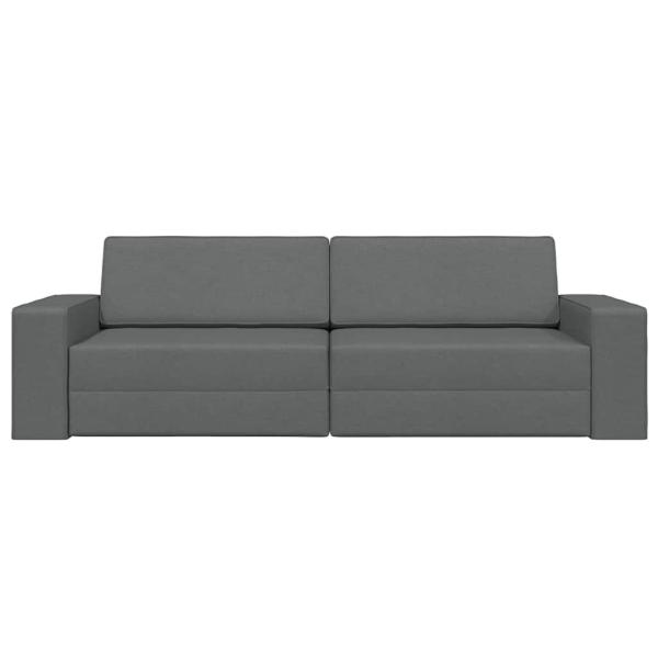 Boden-Sofa-Bett 2-in-1 Dunkelgrau 245x150x60.5 cm Stoff