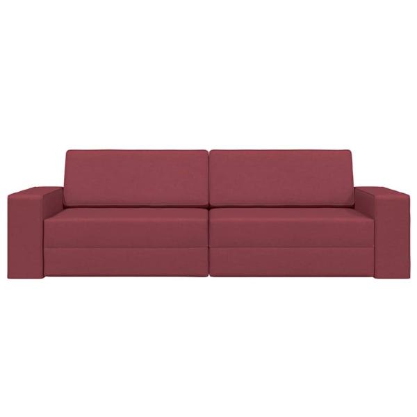 Futon-Sofa-Bett 2-in-1 Burgunderrot 245x150x60.5 cm Stoff
