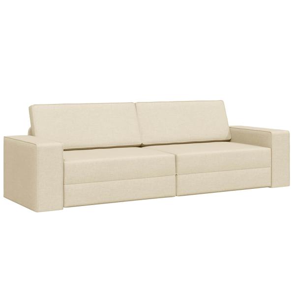 Schlafsofa Creme 245 x 78 x 77 cm Stoff