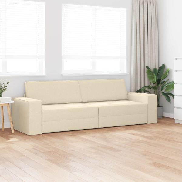 Schlafsofa Creme 245 x 78 x 77 cm Stoff