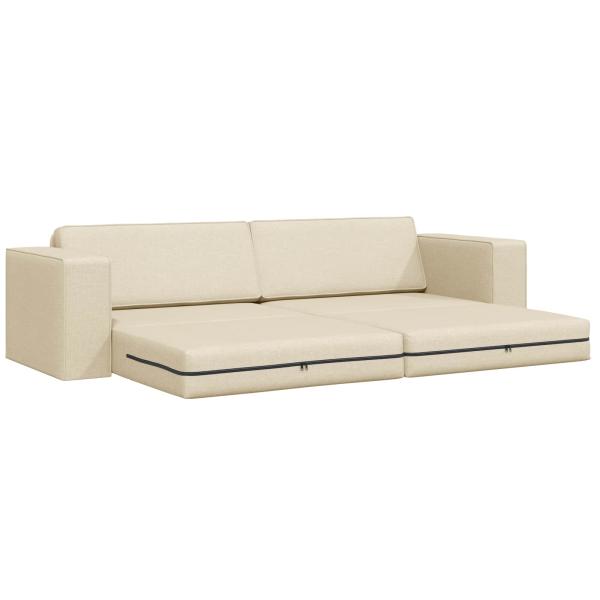 Schlafsofa Creme 245 x 78 x 77 cm Stoff