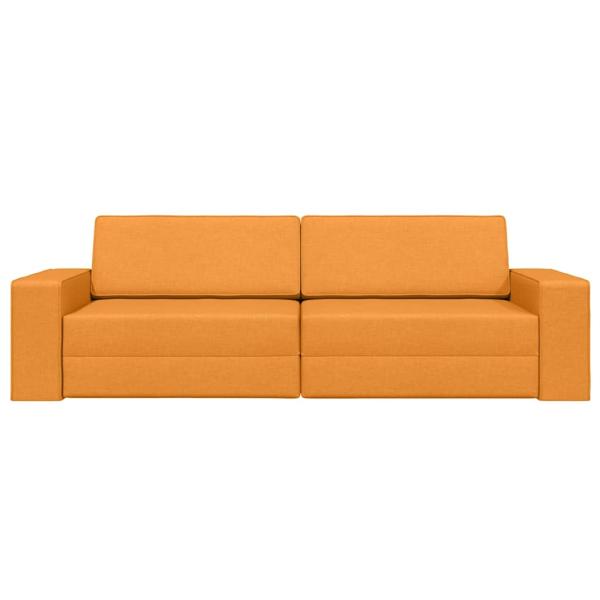 Boden Sofa Bett 2-in-1 Dunkelgelb 245x150x60.5 cm Stoff
