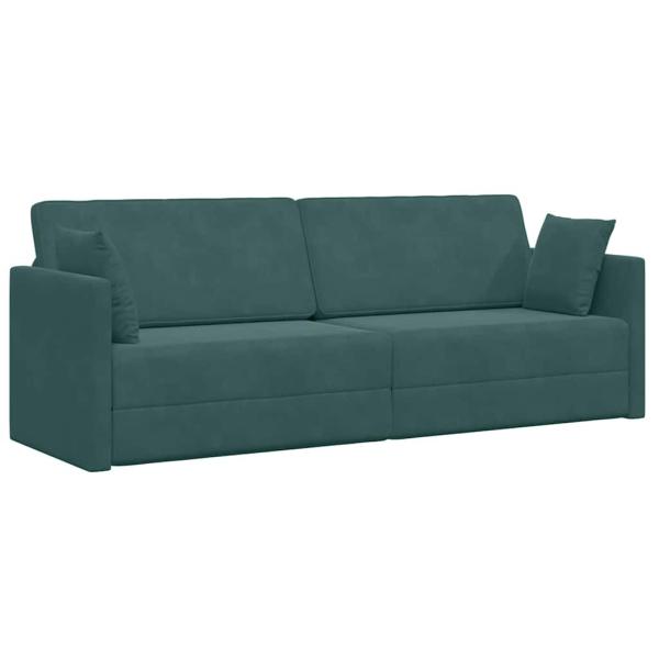 ARDEBO.de - Boden Schlafsofa 2-in-1 Dunkelgrün 213x144x60 cm Samt
