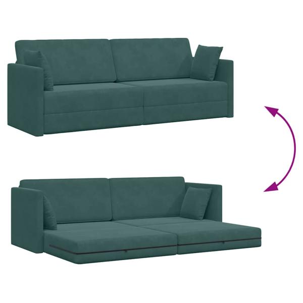 Boden Schlafsofa 2-in-1 Dunkelgrün 213x144x60 cm Samt