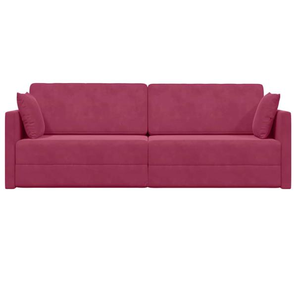 Boden-Sofa-Bett 2-in-1 Weinrot 213x144x60 cm Samt