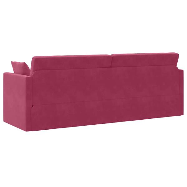 Boden-Sofa-Bett 2-in-1 Weinrot 213x144x60 cm Samt