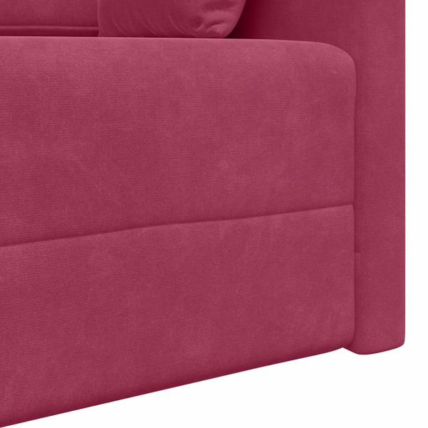 Boden-Sofa-Bett 2-in-1 Weinrot 213x144x60 cm Samt