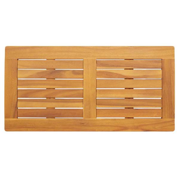 Tischplatte 80x40x2,2 cm rechteckige Tischplatte aus massivem Teakholz